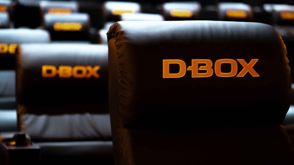 D-BOX cinema seats in a movie theater