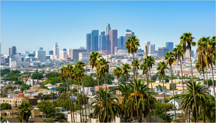 Skyline view of Los Angeles, California